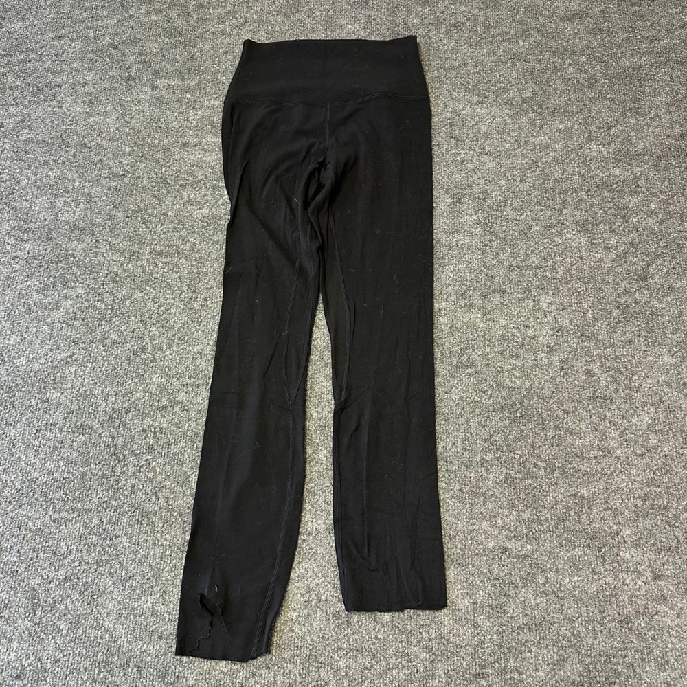 Lululemon Leggings Womens Size 2 Black High Waisted Athletic Yoga Pants Rip